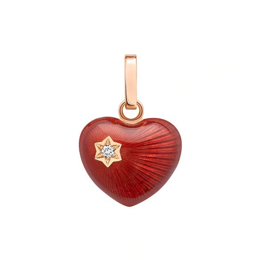 Guilloché Enamel Heart Charm