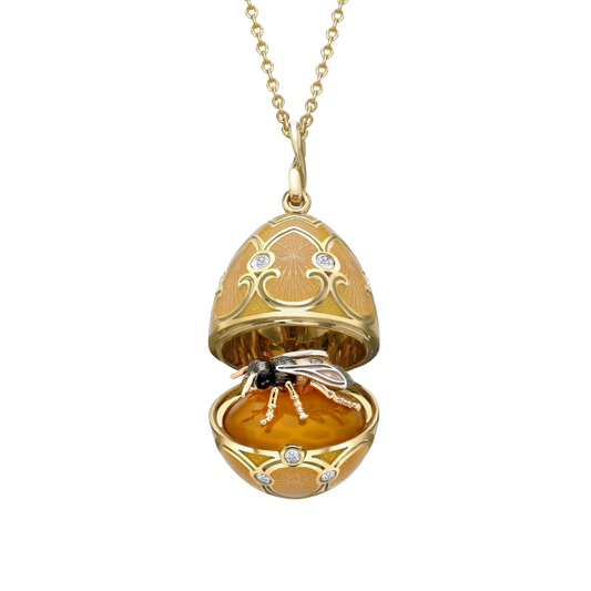 Guilloché Enamel Bee Surprise Locket